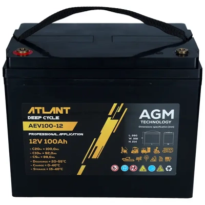 Akumulator ATLANT Deep Cycle 12V 100Ah AEV100-12